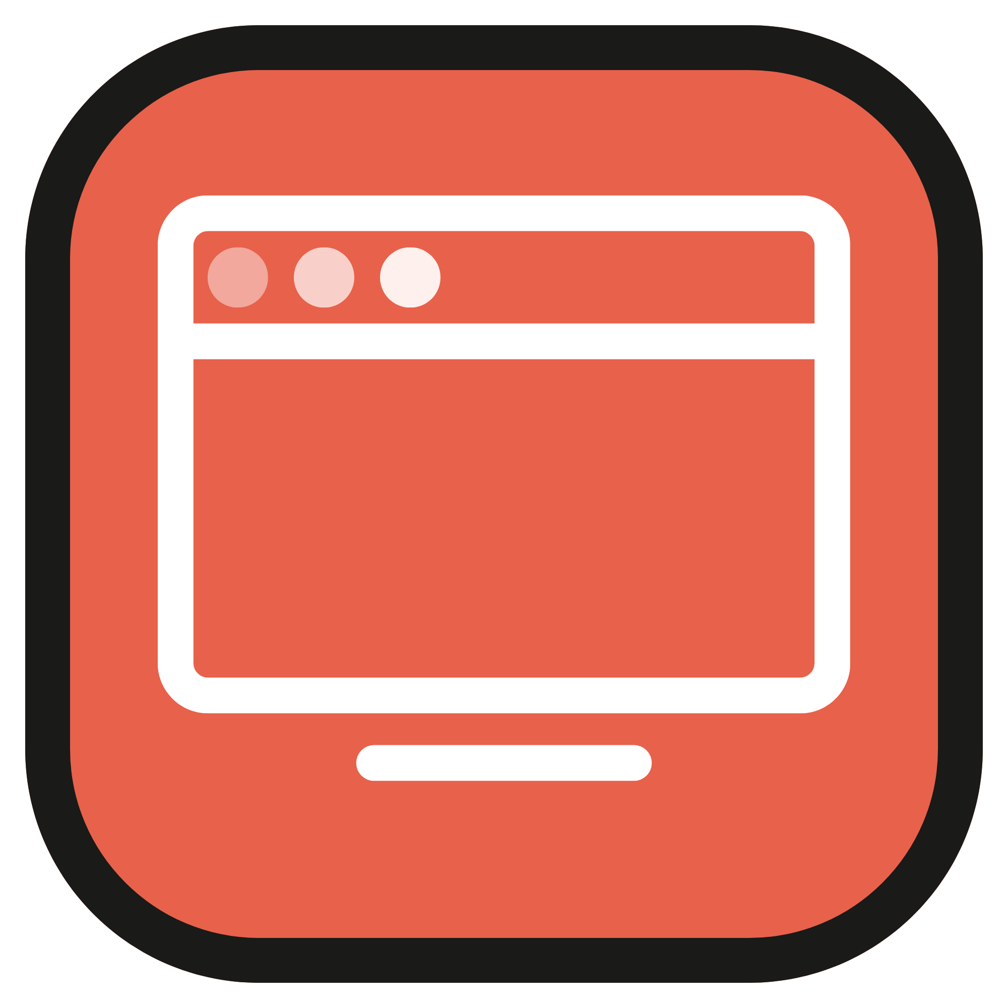 Dinardo Web Design site logo. White browser icon on a coral background.